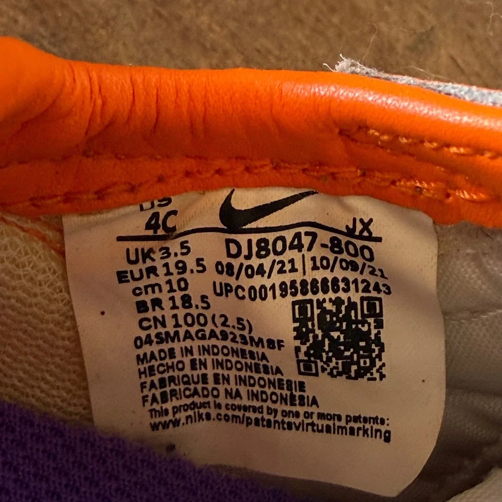 Nike Waffle Trainer 2 SE TD Toddler Sneakers Size 4C Purple DJ8047-800